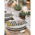 thumbnail image 5 of Yellow Sunflower Cloth Napkins Set of 8 Reusable Dinner Napkins, Summer Bee Floral Black White Plaid Cocktail Napkin Washable Table Napkins for Wedding/Holiday Party/Baby Shower 20"x20", 5 of 7