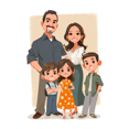 thumbnail image 1 of Cartoon Family Portrait Canvas Wall Art 15.75x11.81 Inches, 1 of 8