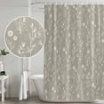 thumbnail image 5 of Extra Long Shower Curtain 72x84 Inch, Gray Green Flowers Shower Curtain Waterproof Bathroom Decor, Spring Summer Farmhouse Botanical Fabric Bath Curtain Set Accessories with Hooks, 5 of 7