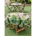 thumbnail image 4 of Outdoor Tablecloths with Umbrella Hole & Zipper, Spring Leaves Round Tablecloth 54 Inch, Pastoral Garden Botanical Rustic Burlap Waterproof Table Cloth, Patio/Pool/Picnic Table Covers, 4 of 8