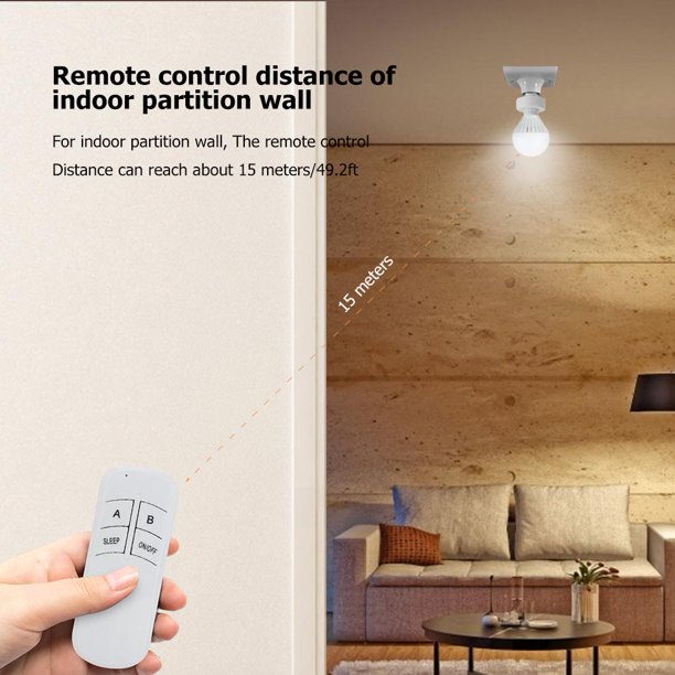 Portalámparas de bombilla con Control remoto inalámbrico casquillo interruptor tornillo convertidor