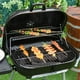 Outsunny Charbon de Bois Barbecue avec Grille de Chauffage & Table d'Appoint de Stockage, Fumeur Barbecue Portable avec Couvercle, Contrôle de la Chaleur, Roues pour la Cuisson en Plein Air Camping Pique-Nique, Noir – image 5 sur 9