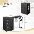 thumbnail image 2 of Ktaxon Foldable Nail Table w/Dust Collector, Lockable Wheels, 2 Drawers, Black, 2 of 10