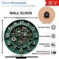 thumbnail image 3 of Vintage Parts Clock Wall Decor Teal Green 10-Inch Silent Wooden Wall Clock, Battery Operated (AA Batteries Not Included), Artistic Home Decor, 3 of 7