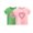 Green/Pink, variant on 2-Piece Girls Cute T-Shirt Kids Summer Short Sleeve Tops Heart Casual Cotton Trendy Crew Neck Graphic Tees Kids Gift, Green, 10 Years