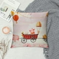 thumbnail image 2 of Sheronv Pig Balloons Carriage Graphic Decorative Cushion Cover Home Sofa Living Room Bed Decoration Short Plush 1PC 24x24in, 2 of 5