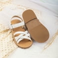 thumbnail image 5 of Girls Shoes Girls Sandals Girls Sandals For Toddlers Soft Sole Glitter PU With Flower Weaving Design Casual Summer Shoes For Baby To Ages 1 5Years, 5 of 8