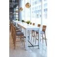 thumbnail image 2 of Modern Contemporary Bar Side Stool Chair Barstool, Set of 2, Walnut Brown Grey Gray, Poly Linen Fabric Wood, 2 of 8