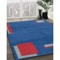 thumbnail image 2 of Ahgly Company Indoor Square Abstract Sapphire Blue Area Rugs, 8' Square, 2 of 2