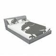 thumbnail image 3 of Ambesonne Modern Fitted Sheet & Pillow Sham Set, Bike Humor Hipster Bear, Twinxl, Grey, 3 of 3