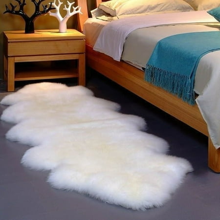Yoga Mat Hardwood Floor Double Pelt LARGE Soft Fluffy Floor Rug, Shag Shaggy Area Rug,Bedroom Dining Room Carpet Yoga Mat - 6' x 2.2' ()