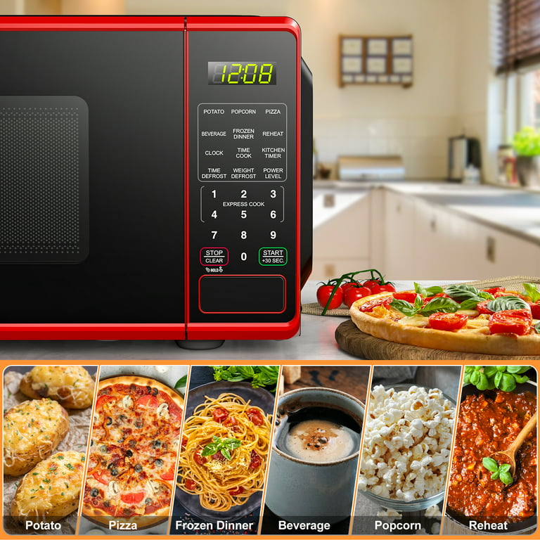 Kitchen Office Home Mini Microwave Oven Digital Countertop Red Black White  Small