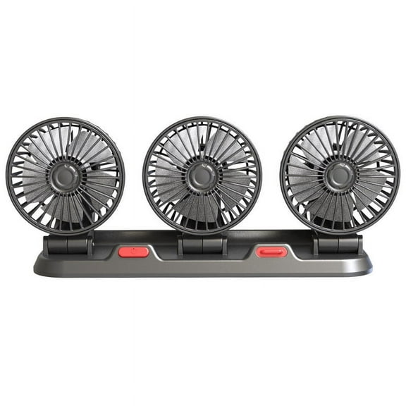 Car Fan Triple Head (5/12/24V -3 Power Sizes & 360-Degree Rotation) - Summer Accessories. High Airflow 2-Speed Powerful Cooling Vehicle Dashboard Air Outlet USB Fan. Dc5v