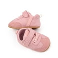 thumbnail image 3 of Dakaela Baby Shoes Boys Girls Non Slip Walking Sneakers 0 3 6 9 12 18 Months Infant Moccasins Newborn Loafers Crib Shoes with Hook and Loop Pink Size 5, 3 of 7