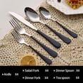 thumbnail image 2 of 20-Pieces Black Silverware Sets for 4,Black Handle Stainless Steel Cutlery Set, Include Forks Spoons and  Set, Dishwasher Safe Utensil Sets for  Restaurant, 2 of 6