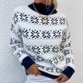 thumbnail image 6 of Labakihah Women's Christmas Half High Neck Pullover Snowflake Sweater Navy, 6 of 8