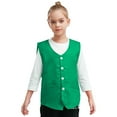 thumbnail image 4 of Aislor Girls Boys Volunteer Vest Solid Color Irregular Hem Waistcoat Volunteers Activity Uniform Green L/12, 4 of 6