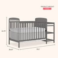 thumbnail image 2 of Dream On Me Anna 3-in-1 Convertible Crib and Changing Table Steel Gray Changing Pad Included, Converts from Baby Crib to Toddler Bed, Day Bed and Kids Sofa, Three Adjustable Mattress Height Positions, 2 of 12