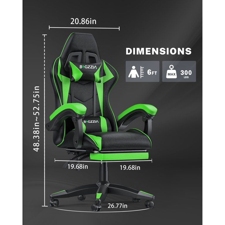 Bigzzia Gaming Chair with Footrest, Gaming Chair for Adult with
