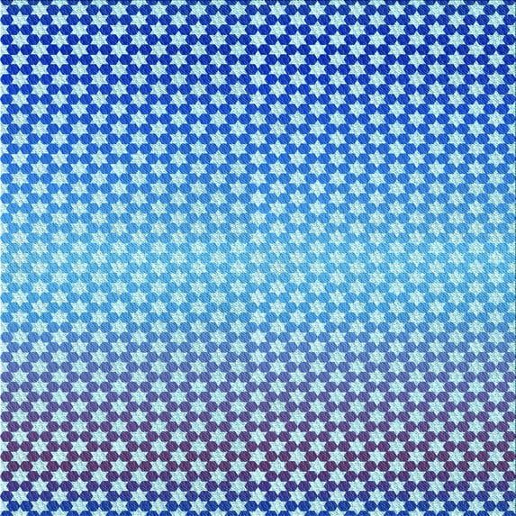 Ahgly Company Indoor Square Patterned Ocean Blue Area Rugs, 6' Square