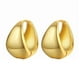 thumbnail image 1 of 1 Pair French Style Retro Hoop Earrings Golden Plated Small Thick Oval Ear Buckle Earrings------Product code 81920, 1 of 5