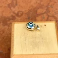 thumbnail image 4 of 14k Solid Gold Blue Murano Glass Evil Eye Pendant, 14k Gold, Good Luck, 4 of 5
