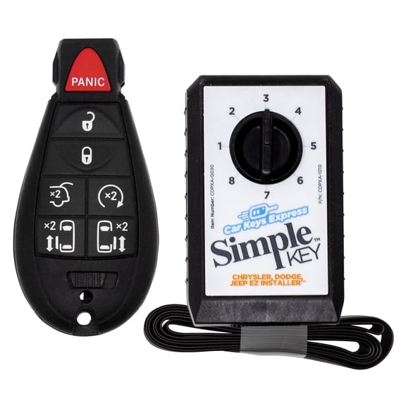 Car Keys Express Chrysler and Dodge Simple Key 7-Button Fobik with Emergency Insert and Optional 5-Button Pad