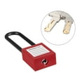 thumbnail image 3 of Unique Bargains Lockout Tagout Locks 3 Inch Shackle Key Different Padlock Plastic Lock Red 2 pcs, 3 of 4