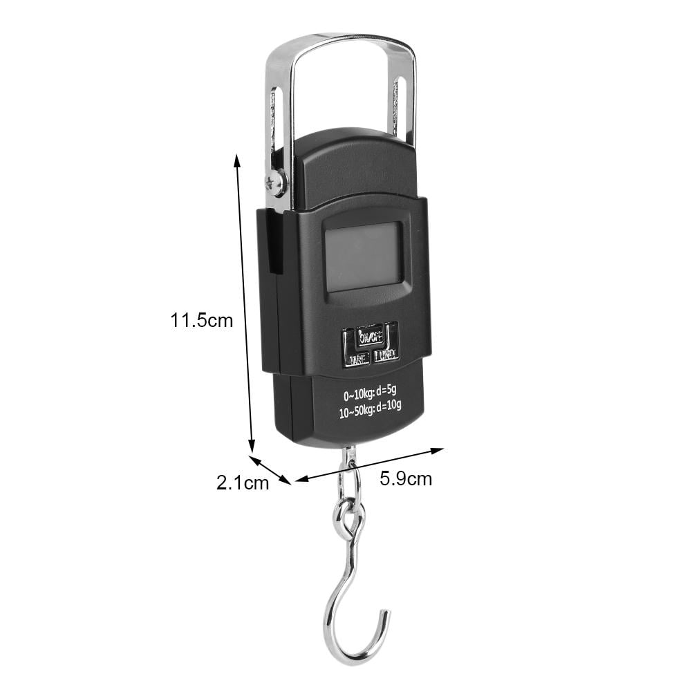 AUNMAS 50kg Luggage Scale LCD Digital Hanging Electronic Mini Pocket Fishing Hook Scales 