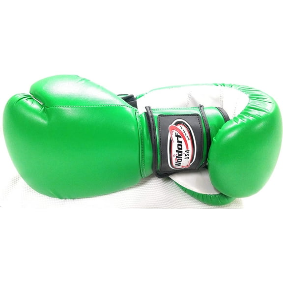 Woldorf USA Boxing Gloves Kickboxing Muay Thai Punching Bag Vinyl Green - Durable Multi Layered Foam Padded Offers Unbeatable Price Kids and Adult Sizes