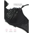thumbnail image 5 of Women's Balconette Sexy Unlined Bra Lace Push Up Plus Size Bras See Through Underwire, 5 of 5