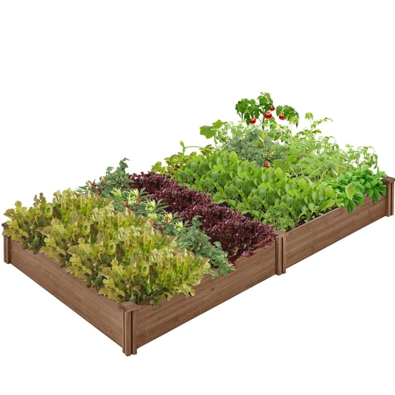 Horticulture Raised Garden Bed, 8×4ft Wooden Plng Box for Outdoor, Backyard, Garden, Patio, Balcony Use,Brown