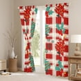 thumbnail image 3 of Homewish Chic Christmas Tree Curtains Pack of 2 (42x84 Each),Geometric Plaid Grid Curtains Blackout,Red Green Beige Bedroom Curtains For Boys Kids,Microfiber Bedroom Decor, 3 of 6