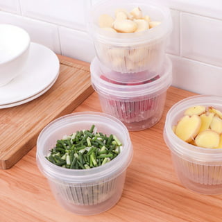 Puricon (2 Pack) Fresh Food Containers for Fridge, Fruit Storage Vegetable  Keeper Produce Saver with Colander & Lid, Stackable Refrigerator Organizers