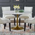 thumbnail image 2 of Hawthorne Collections 54"" Round Faux Marble Top Pedestal Dining Table in Gold, 2 of 4