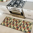 thumbnail image 2 of Ottomanson Non-Slip Kitchen Runner Rug 20" x 53" – Low Pile Stain Resistant Floor Mat, Checkered Multicolor, 2 of 13