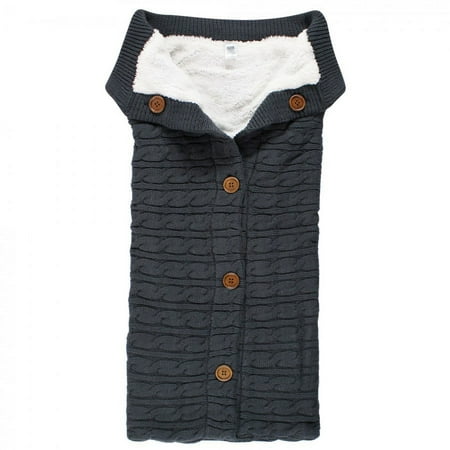 UPC: 0660168199598 | Hudson Baby Infant Boy Faux Shearling Knitted Baby Lounge Stroller Wrap Sack Charcoal One Size