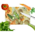 thumbnail image 2 of Caroline's Treasures Abstract Flowers Teal and orange Glass Cutting Board Large, 2 of 2