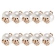 thumbnail image 1 of ADDHAT 10Ud Botones Para Camisas Perla Con Adorno De Moño Dorado Para Accesorios De Ropa Y, 1 of 6