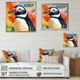 thumbnail image 4 of Designart "Pop Art Penguin Parade I" Animals Framed Wall Art - White Penguin Entryway Framed Wall Art Print, 4 of 6