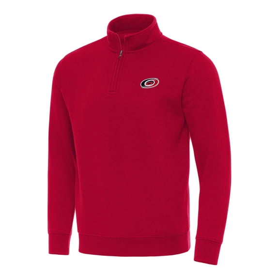 Men's Antigua Red Carolina Hurricanes Victory Quarter-Zip Mock Sweatshirt