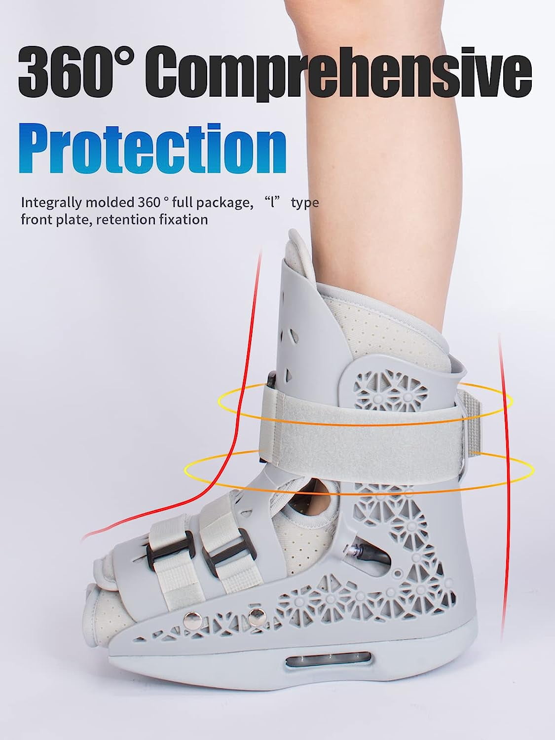 Inflatable Walker Boot Air Cam Walker Fracture Boot Medical Short Walking Boot Walker Brace Breathable Orthopaedic Boot for Foot Injury Ankle Sprain