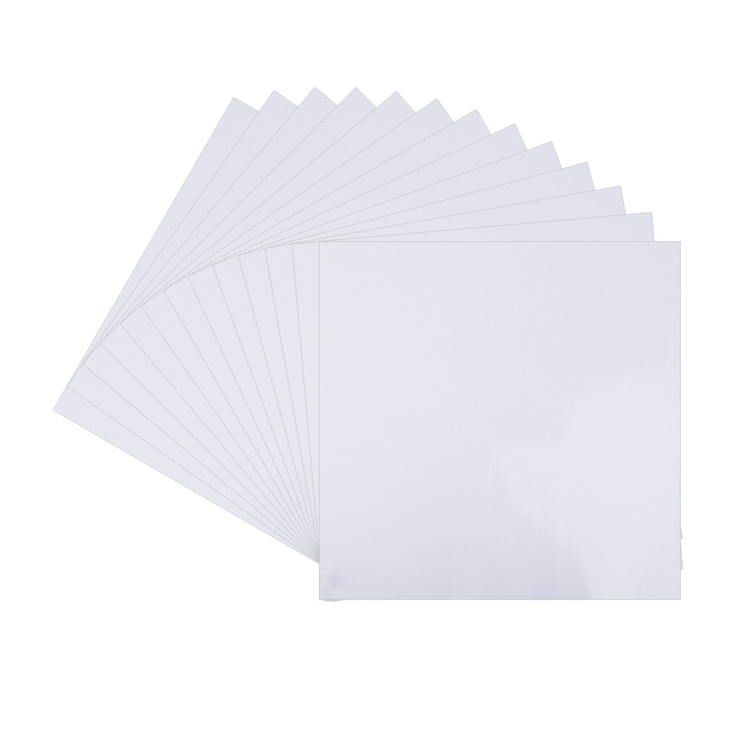 white glossy vinyl sheets 12 pack 12 x 12 permanent adhesive