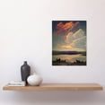 thumbnail image 2 of Vintage Style Atmospheric Cloud Reflections in Lake Modern Watercolour Painting Unframed Wall Art Print Poster Home Decor Premium, 2 of 4