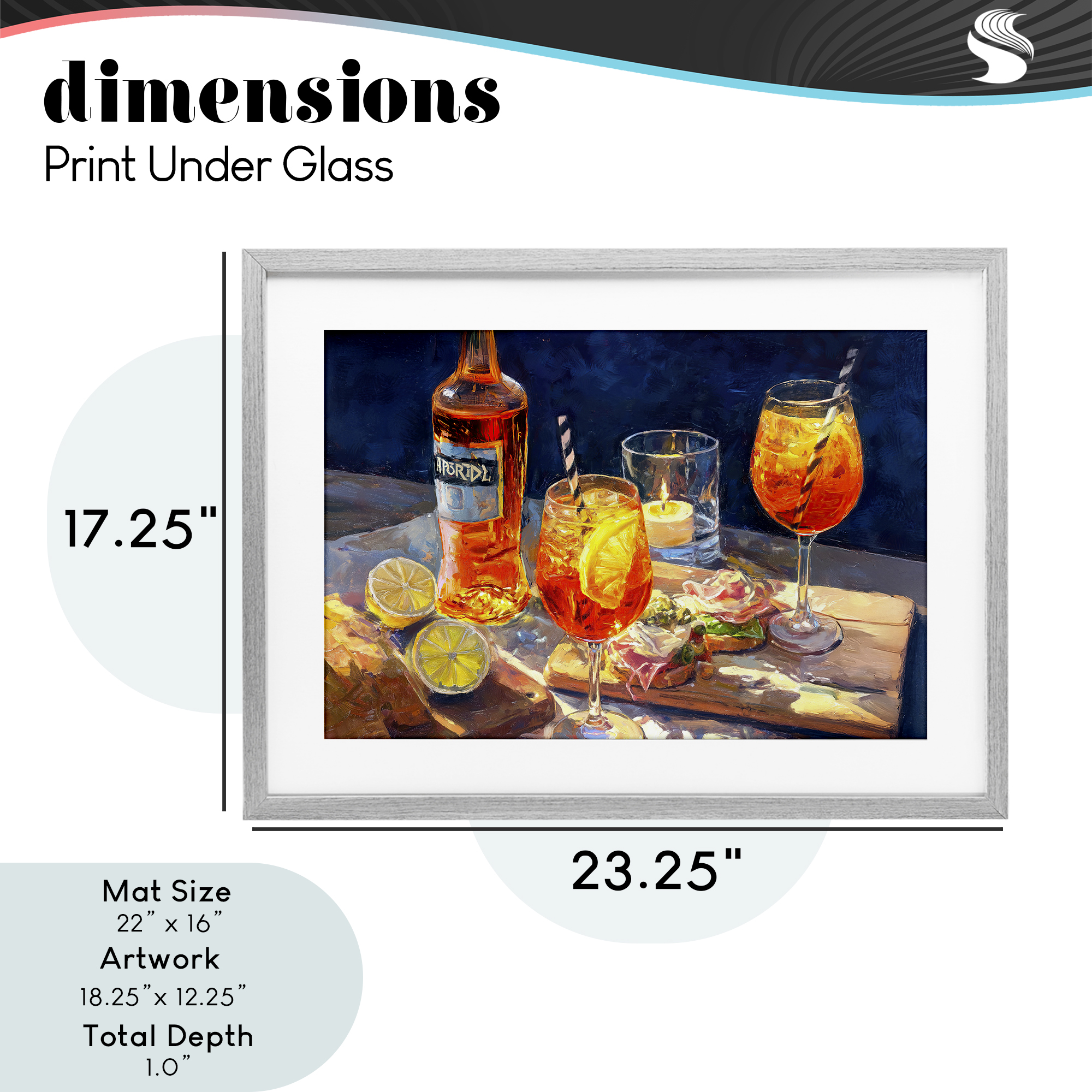Sprits Table Still Life Gray Framed Print Under Glass, design by Ziwei Li