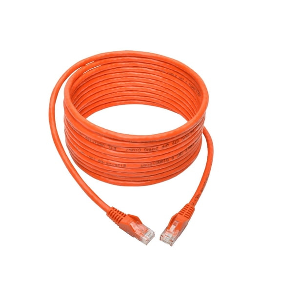 Tripp Lite 15ft Cat6 Gigabit Ethernet Snagless Molded Patch Cable, Orange
