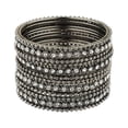 thumbnail image 2 of Efulgenz Boho Oxidized Bangles CZ Crystal Metal Indian Bracelet Bangle Set Jewelry for Women, 2 of 5