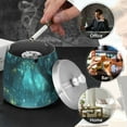 thumbnail image 4 of Yayeee Ashtray with Lid for Cigarette Smokeless Stainless Steel Home Ash Holder, Magical Forest, 4 of 7