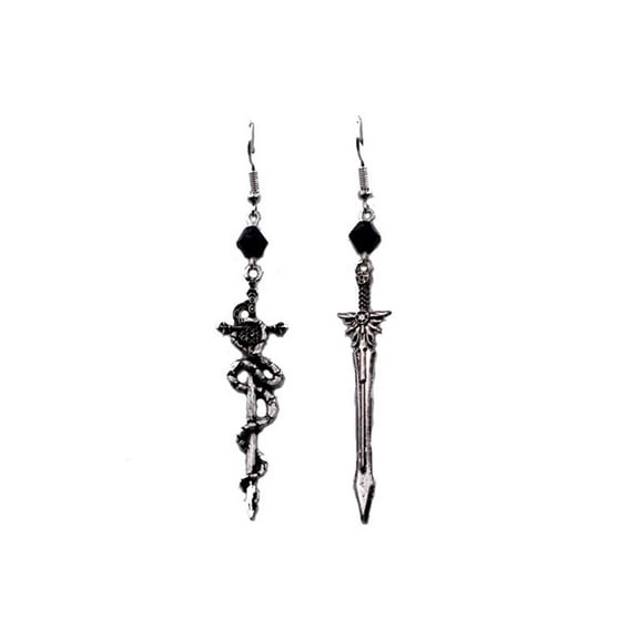 Long Sword Hook Earrings Unique Retro Gothic Knife Dangle Drop Earrings Jewelry