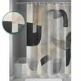 thumbnail image 3 of Small Stall Shower Curtain 48x72 Inch Narrow Half Size Abstract Gray Brown Bath Curtains Bathroom Decor Simple Geometric Art Waterproof Fabric Shower Curtain Set with Hooks 48 Inch, 3 of 6